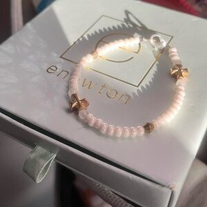 Handmade Pearl and Gold Cross Bracelet